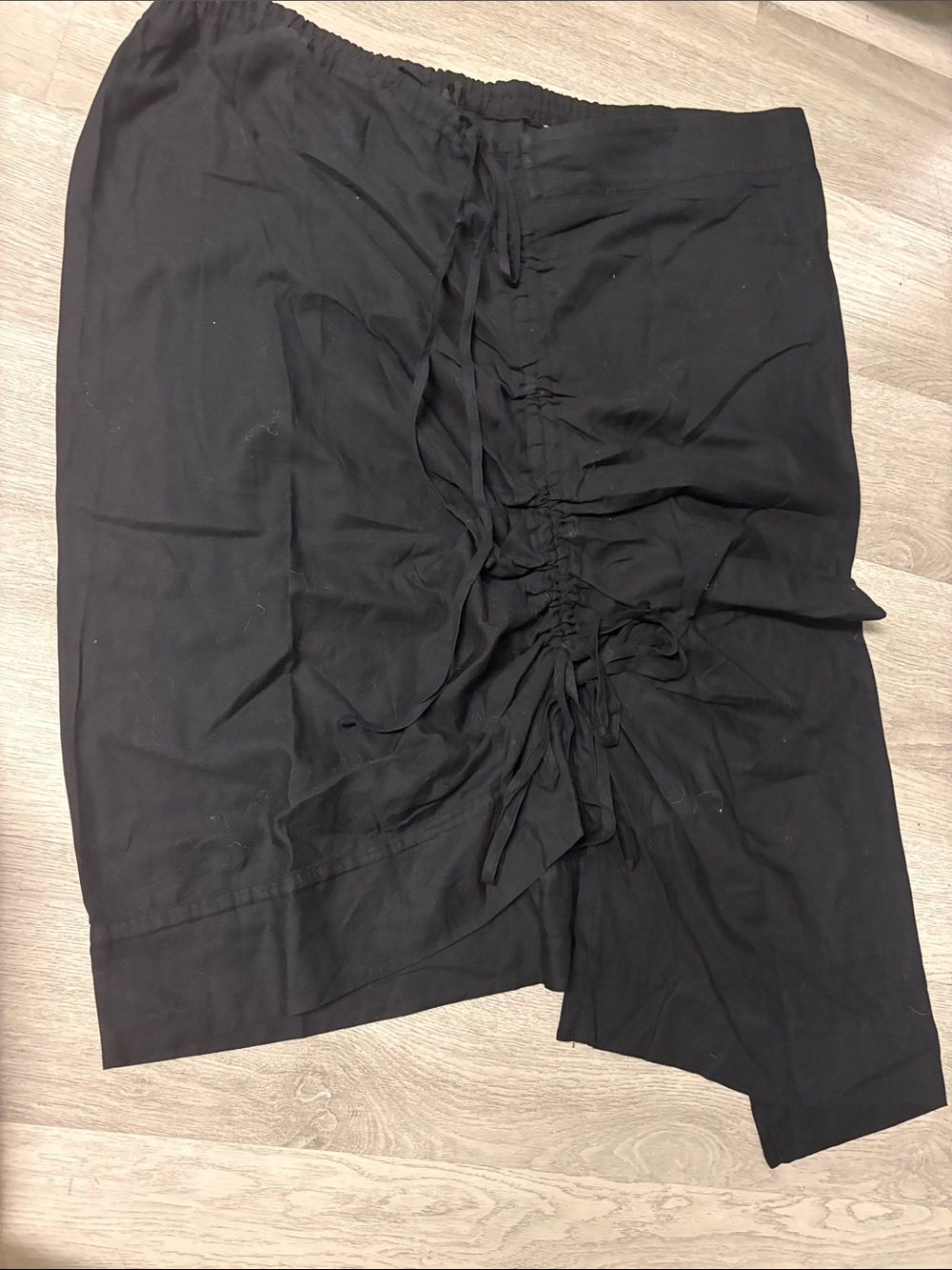 Vivienne Westwood Black Ruched Drawstring Midi Skirt